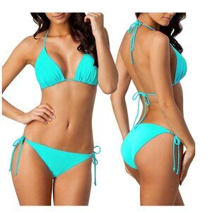 Women's Prolriy Bikini Set Lace Up Bikini Two Piece Swimsuit